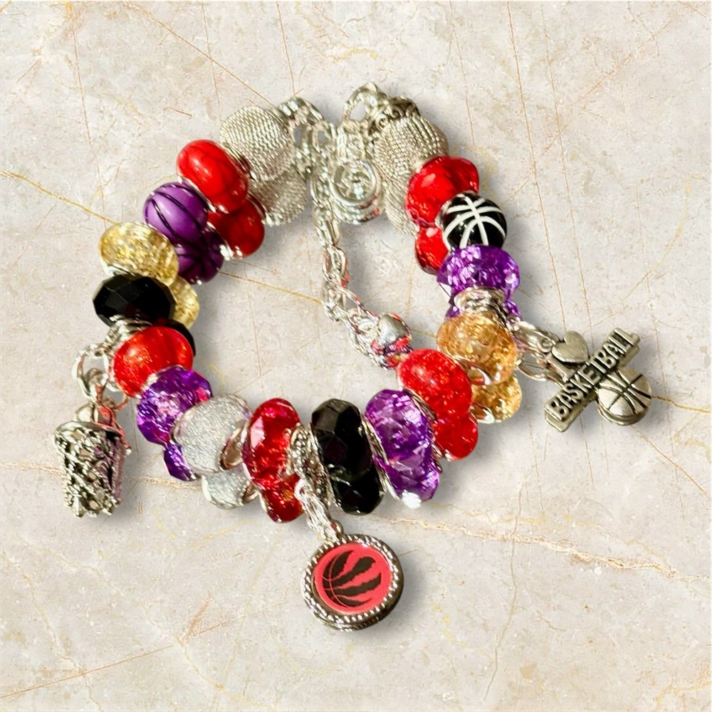 Toronto Raptors Handmade Beaded Charm Bracelet NBA